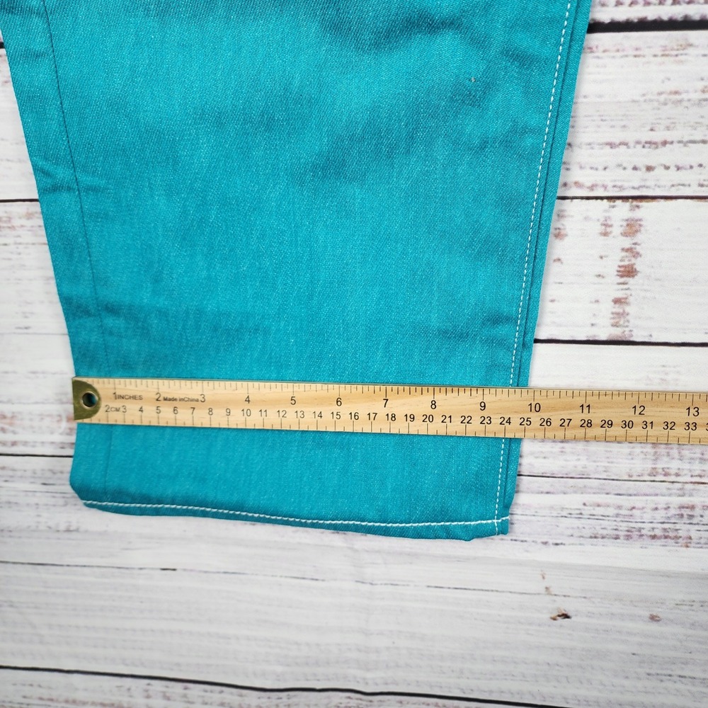 NWT Levi's 501 STF Jeans 42x32 Regular Straight Raw Coral Blue Denim Button Fly - Picture 7 of 12